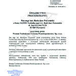 PROMAT - Świadectwo przeszkolenia